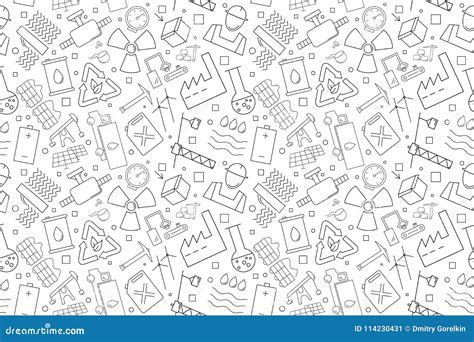 Vector Industry Pattern Industry Seamless Background Stock Vector