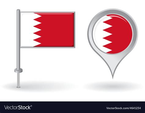 Bahrain Pin Icon And Map Pointer Flag Royalty Free Vector