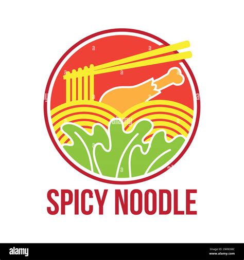 Noodle Logo Design. Spicy Noodel Mascot Vector Stock Vector Image & Art - Alamy