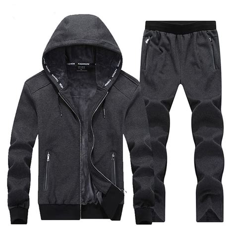 Warm Winter Sport Suits Men Hoodies Sets 7xl 8xl Big Size Mens Gym