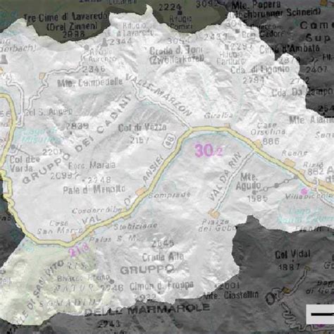 Map of the Municipality of Auronzo di Cadore | Download Scientific Diagram