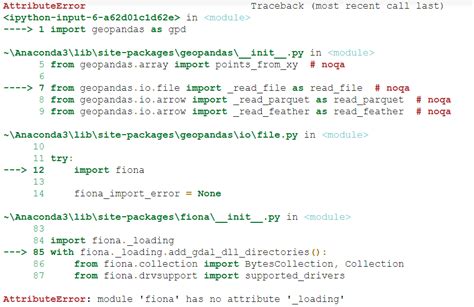 Python Attributeerror Module Fiona Has No Attribute Loading Stack Overflow