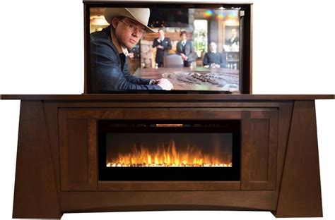 Amazon Pop Up Tv Lift Handcrafted Aspen Fireplace Tv Lift