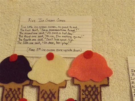 Words To 5 Little Ice Cream Cones Flannel Board Stories Ice Cream