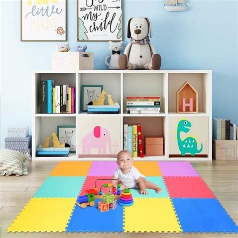 Costway Tapis Mousse Pour Puzzle Pi Ces Multicolores De X Cm