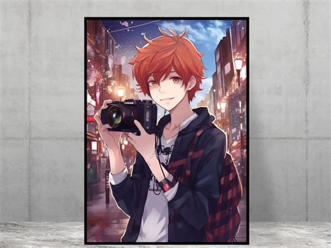 Anime Camera Boy Print Anime Art Teen Room Games Room Poster Print Wall ...