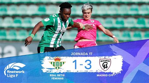 RESUMEN Y GOLES REAL BETIS FÉMINAS vs MADRID CFF JORNADA 17