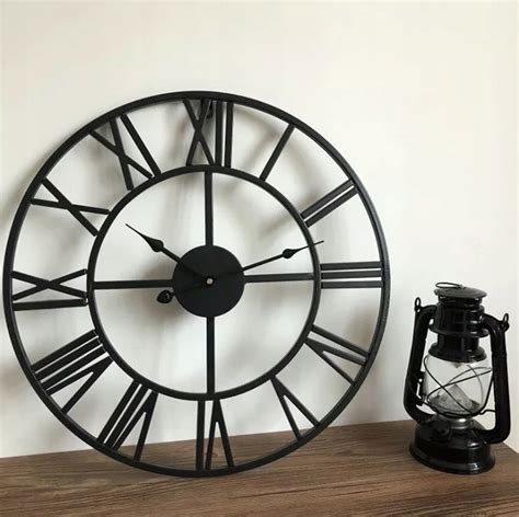 ZEGAR ŚCIENNY METALOWY ZEGAR VINTAGE DUŻY 50 CM 12821794920