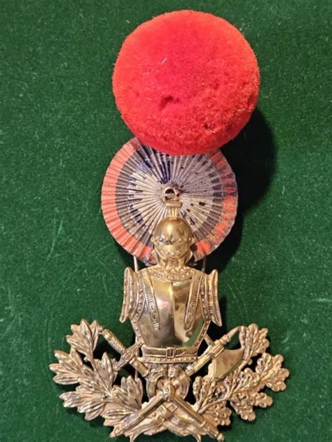 INSIGNE ANCIEN FRANCE Plaque De Shako du Génie avec son pompon