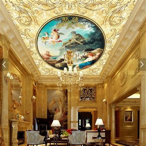 Custom ceiling wallpaper. Angel oil painting for the living room Hotel ...