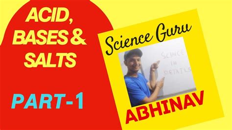 Acids 😖🍋 Bases And Salts Class 😊10th Cbse Ncert हिंदी में Part 1 Youtube