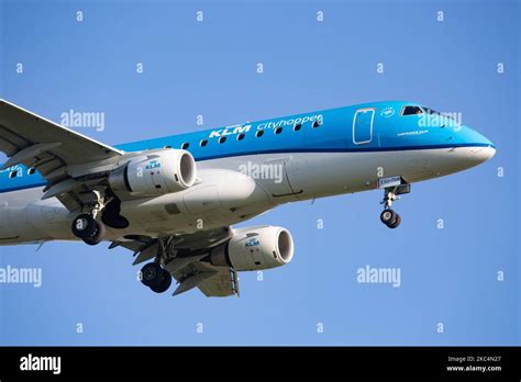 A KLM Cityhopper Embraer ERJ 175 Regional Aircraft As Seen On Final