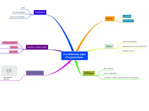 Les différents types d organisatio Carte Mentale