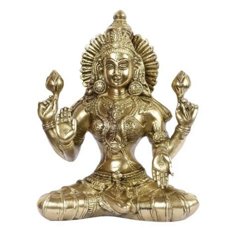 Goddess Maa Laxmi Brass Sitting Lakshmi Idol Statue Figurine Sculpture