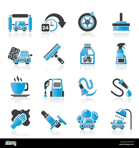 Car Wash Objects And Icons Vector Icon Set Stock Vector Image And Art