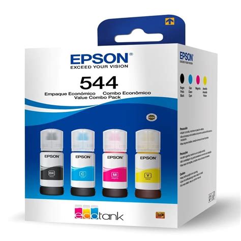 Kit Refil De Tinta Epson T Cores Preto Amarelo Ciano Magenta