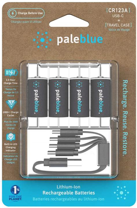 Piles Rechargeables Usb C Cr A Mah Paleblue Lithium Ion V