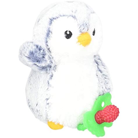 Razbaby Raz Buddy Plush Teether Holder Ethan Penguingrey Check