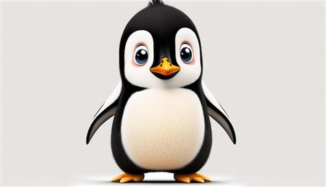 Premium AI Image | A penguin with a white face and black eyes.