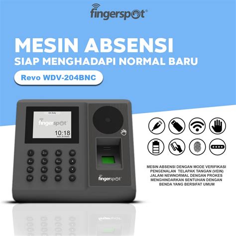 Jual Mesin Absensi Telapak Tangan Fingerspot Revo WDV 204 BNC Surabaya