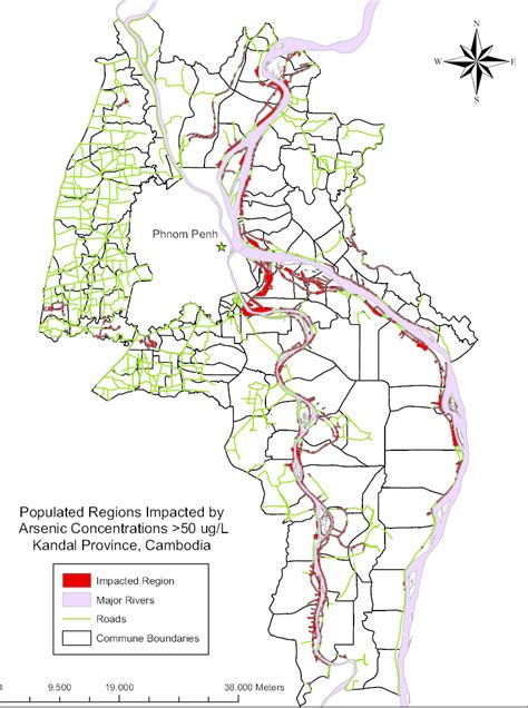 Inhabited regions map of Kandal Province. | Download Scientific Diagram