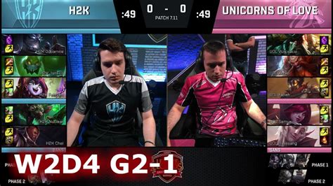 H2K Gaming Vs Unicorns Of Love Game 1 S7 EU LCS Summer 2017 Week 2