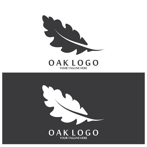 Logotipo De Hoja De Roble Y Plantilla Vectorial Vector Premium