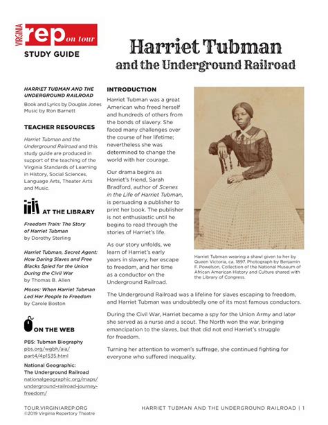 PDF Arts On Stage Harriet Tubman 2019 6 3 Harriet Tubman An