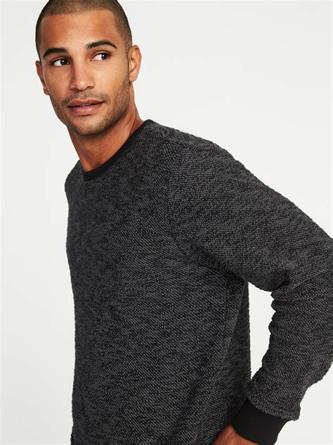 Textured Terry Crew Neck Sweater For Men Old Navy