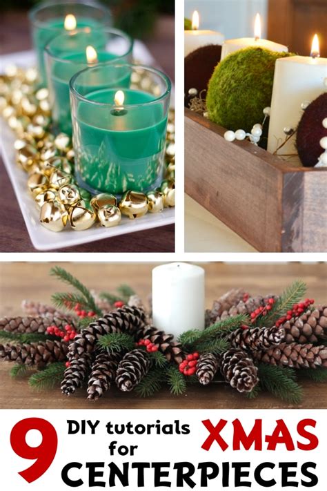 DIY Craft Your Own Christmas Dinner Table Centerpiece - 9 Ideas+Tutorials