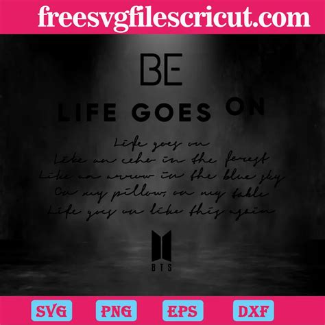 Bts Life Goes On Lyrics Song Logo Outline Svg Png Dxf Eps