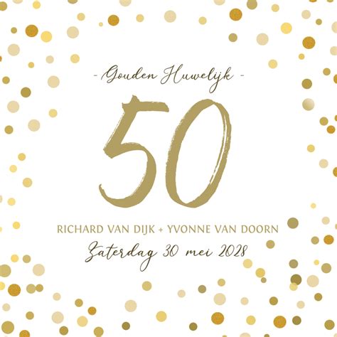 Jubileum Confetti Goud Av Jubileumkaarten Kaartje Go