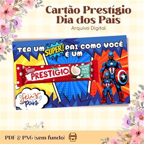 Kit Cartão Prestígio Dia dos Pais Arte Digital Elo7