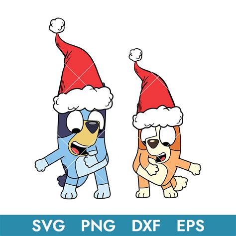 Bluey And Bingo Christmas Svg Blue Bluey Bluey Svg Blue Inspire