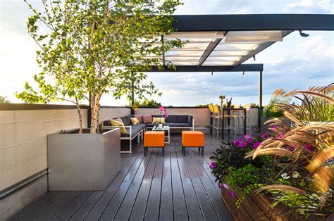 Bucktown Contemporary Rooftop Deck Contemporary Terrace Chicago