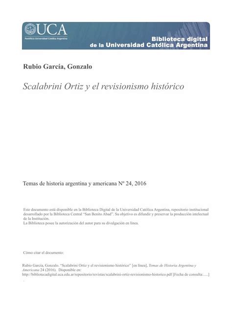 PDF Scalabrini Ortiz y el revisionismo histórico tuales que