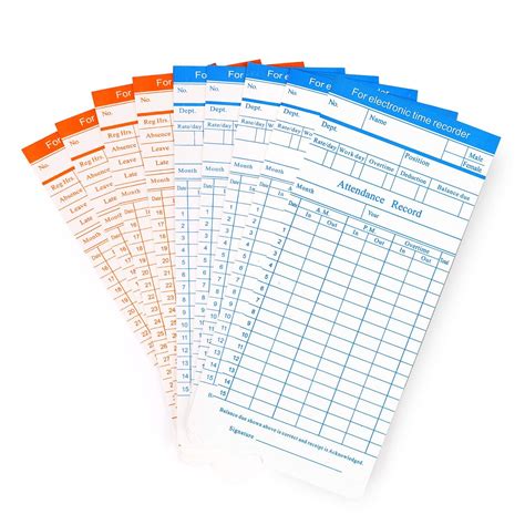 Buy Flexzion Monthly Time Cards For Employees Dual Sided Orange Blue