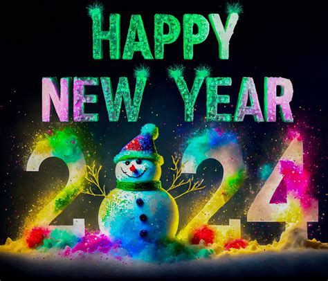 Happy New Year 2024 Greeting Card Free Stock Photo Public Domain