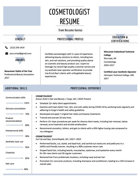 Cosmetologist Resume Example Writing Guide Artofit