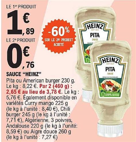 Promo Sauce Heinz Chez E Leclerc Icatalogue Fr