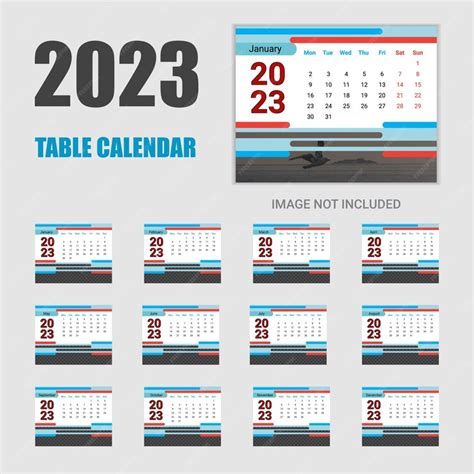 Premium Vector | Creative unique office table calendar 2023 template design