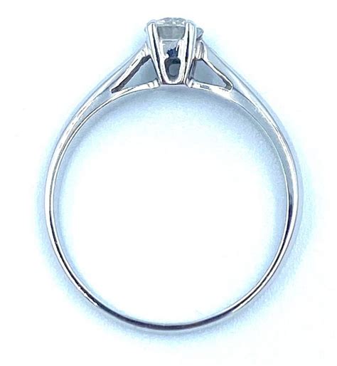 Solitaire En Or Blanc 18K Et Diamant 0 30ct Environ Kaufen Auf Ricardo