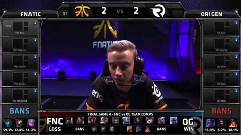 Fnatic Vs Origen Jogo 5 FNC Vs OG Final Playoffs LCS EU Summer 2015