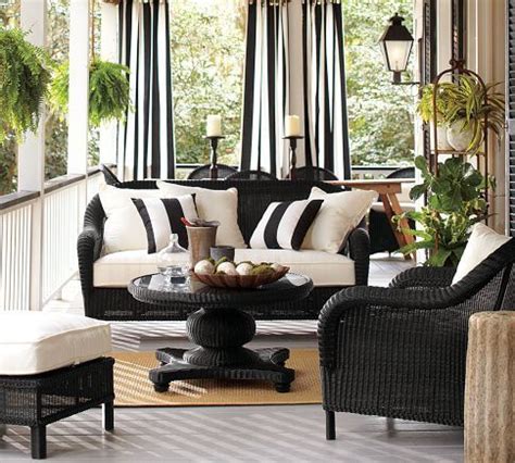 Love The Way This Porch Looks Palmetto All Weather Wicker Sofa Black