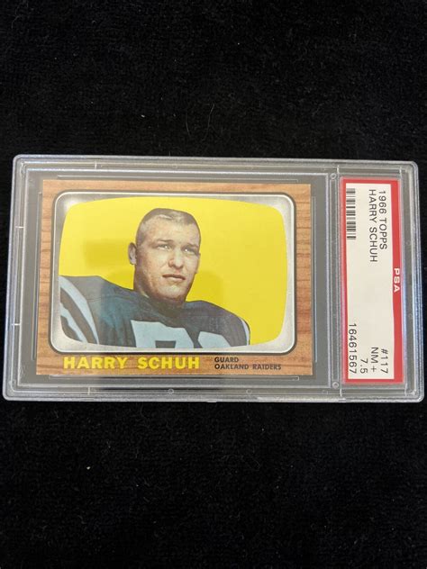 Topps Harry Schuh Oakland Raiders Nm Psa Graded