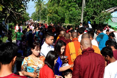 Rakhine People Make Donations Buddhist Monks Editorial Stock Photo ...