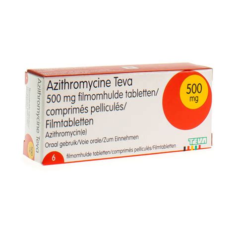 Azithromycine 500 Mg Teva Tabl Omhulde 6x500 Mg Apotheek Kestens