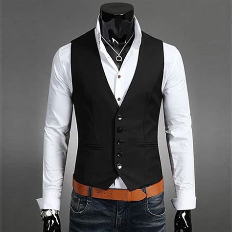 Men Sleeveless Jacket Business Suit Vest Slim Fit Gentleman Waistcoat Formal Short Tops Casual