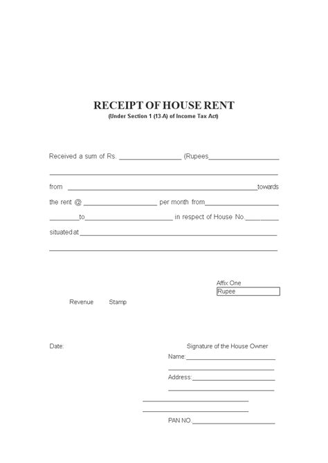 House Rent Receipt Template Create Reliable Receipts For House Rentals