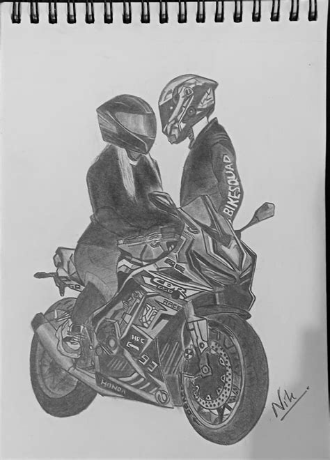 Biker Couple Sketch Cbr 650r Bike Sketch Bike Drawing Motorcycle Drawing